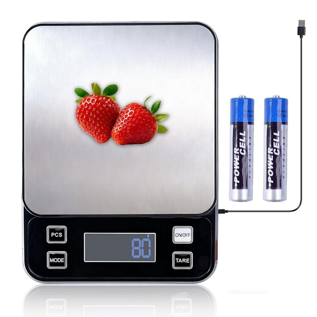 PTAZSCTC IP67 Waterproof Digital Kitchen Scale, 10kg/22lb Capacity with 0.1g Precision, Kitchen Scales for Food,Rechargeable Battery & 5 Units Conversion for Cooking, Baking - Food Scale