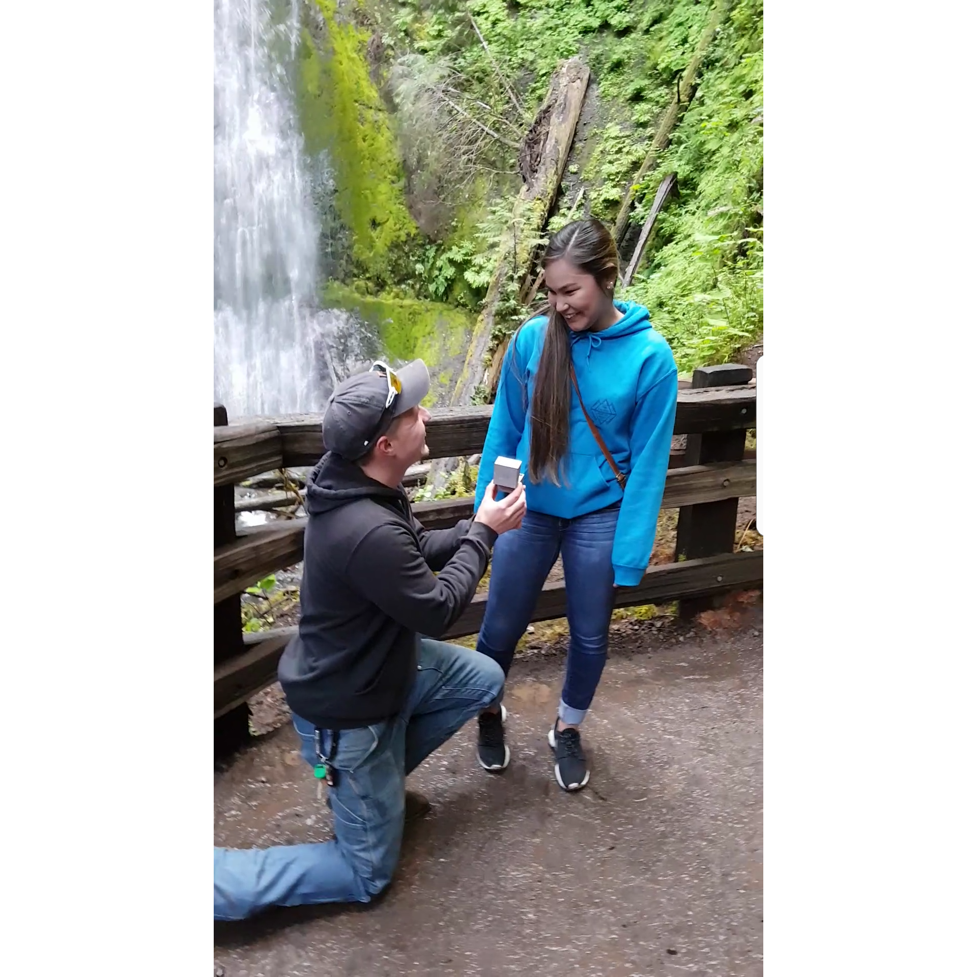 When he got down on one knee. I was obviously in shock.