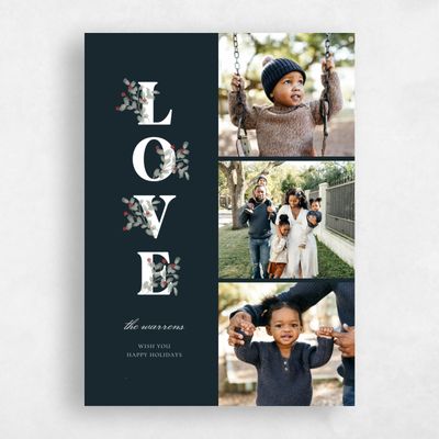 Darkest Teal, Blue Holiday Card - Lewiston