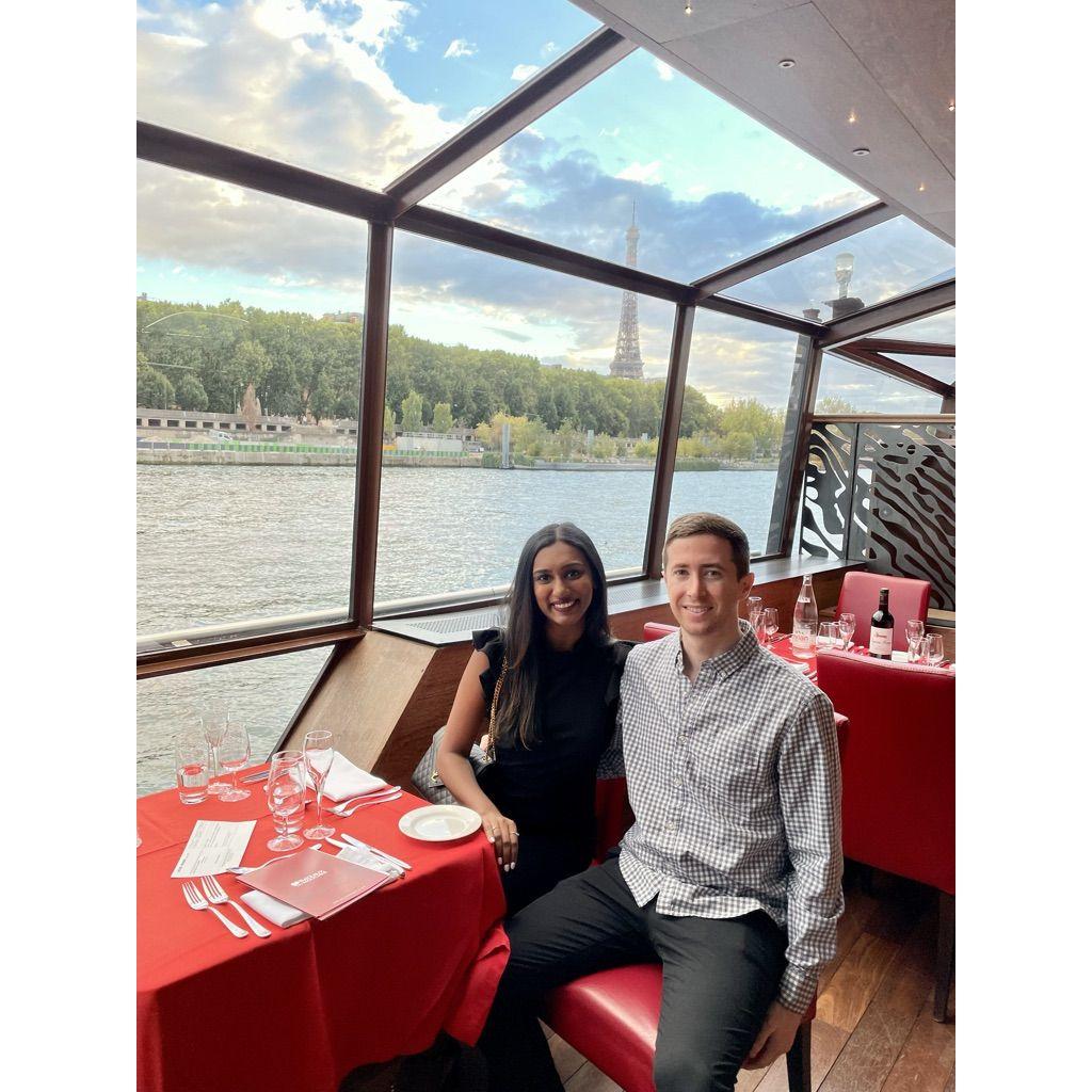 We celebrated our engagement on a dinner cruise!