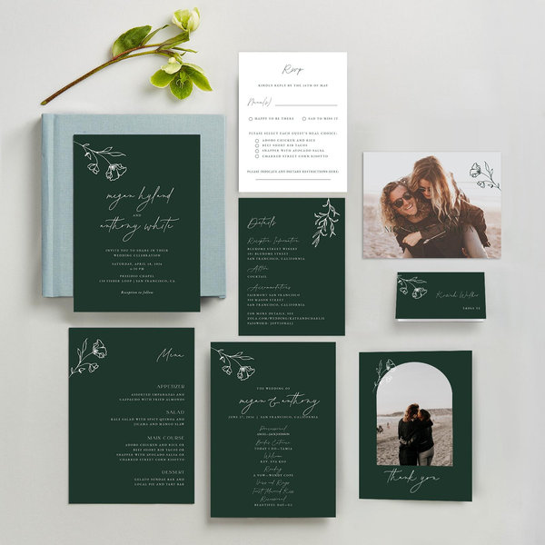 Varnell Portrait | Dark Forest | Zola Wedding Invitations