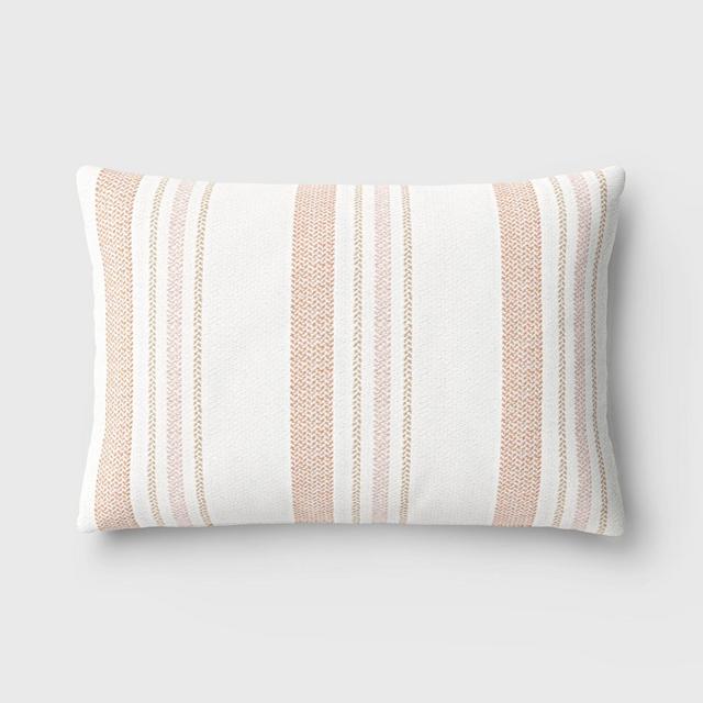 Textured Yarn Dyed Cotton Terracotta Lumbar Throw Pillow - Room Essentials™