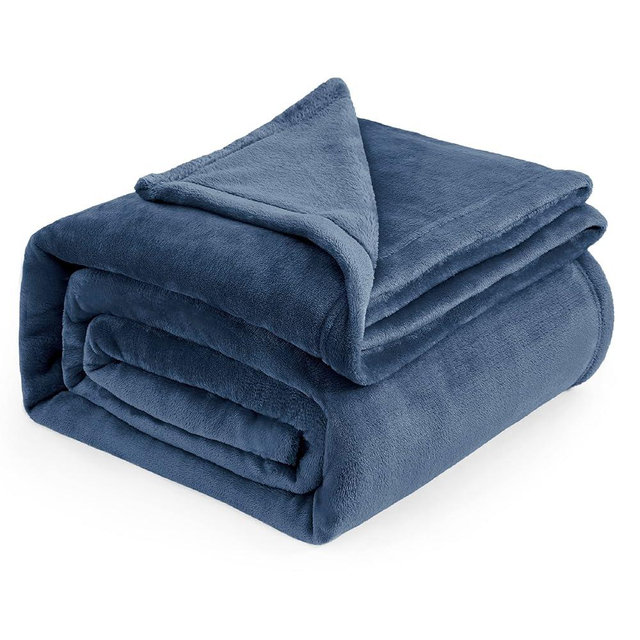 Bedsure Fleece Blanket California King Mineral Blue - Lightweight Plush Fuzzy Cozy Soft Bed Blanket, 102x96 inches