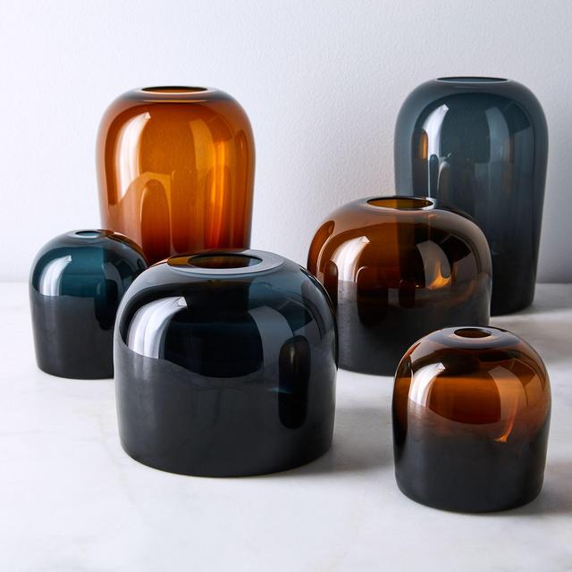 Mouthblown Glass Troll Vase - LARGE - AMBER