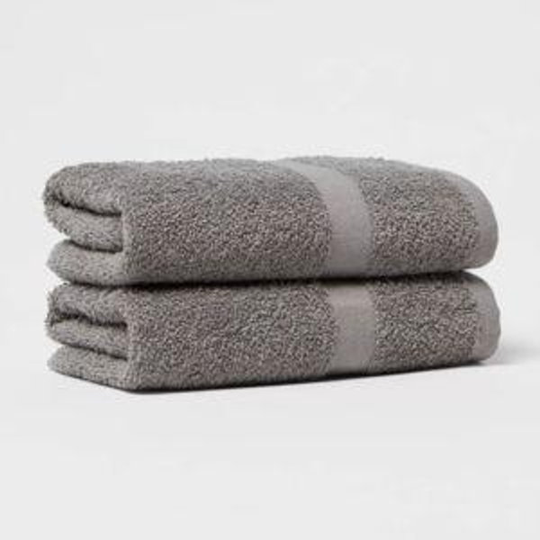 2pk Hand Towel Set (Dark Gray)