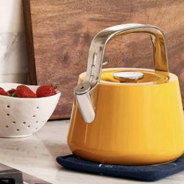 Caraway Stainless Steel Whistling Tea Kettle in marigold