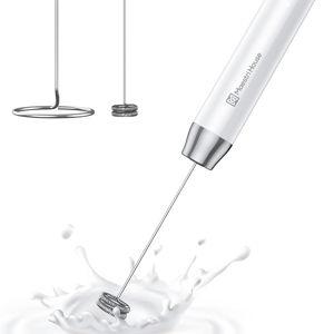 Maestri House Rechargeable Milk Frother with Stand, LunaFro Handheld Electric Foam Maker Waterproof Detachable Stainless Steel Whisk Drink Mixer Foamer for Lattes, Cappuccino