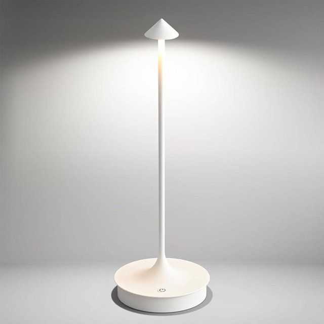 Cordless Table Lamp Rechargeable LED Battery Operated 4000mAh Table Lamp Touch Dimmable Lamp Outdoor Waterproof Portable Wireless Table Light for Dining Restaurant Bar Indoor/Outdoor Use (White-1PC)