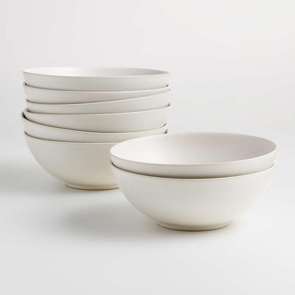 Craft Linen Cream Stoneware Bowl, Set of 8