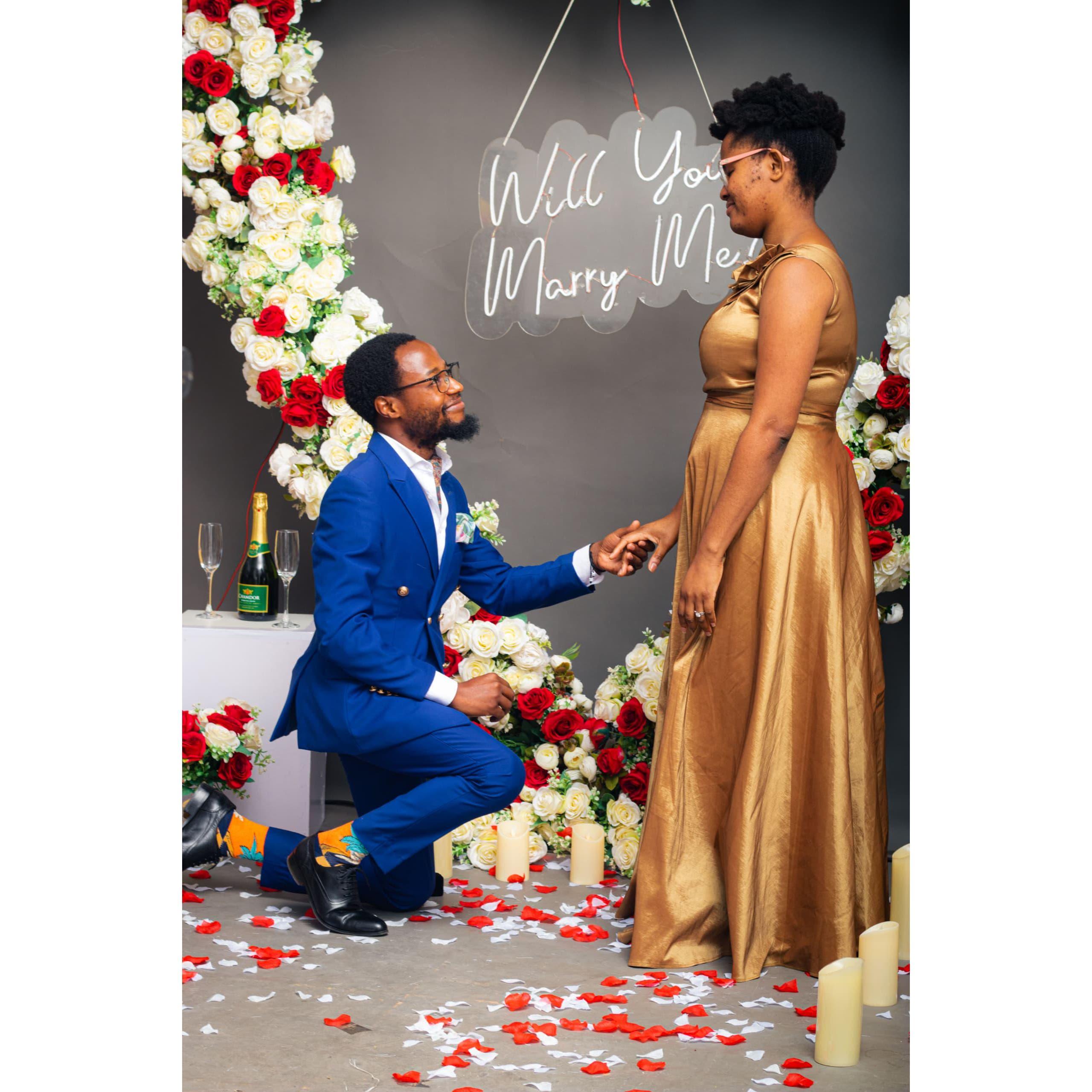 He proposed in the most romantic way! So personified
