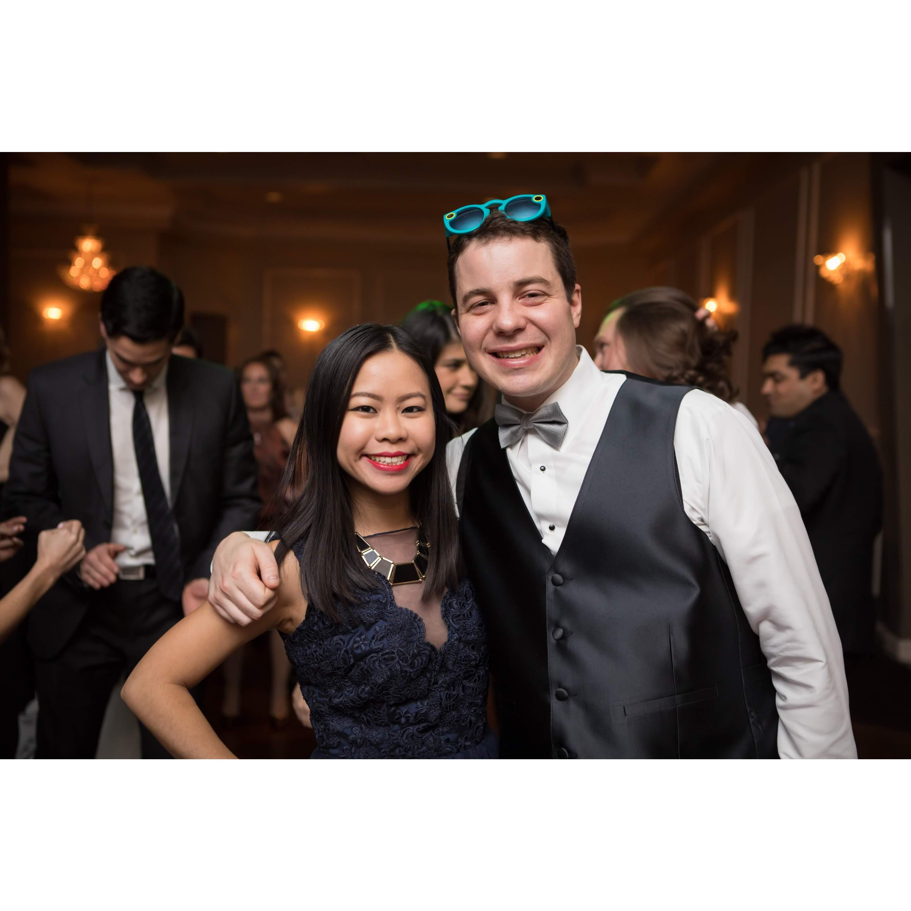 The couple at our friend's Steve and Shaalee's wedding in 2016.