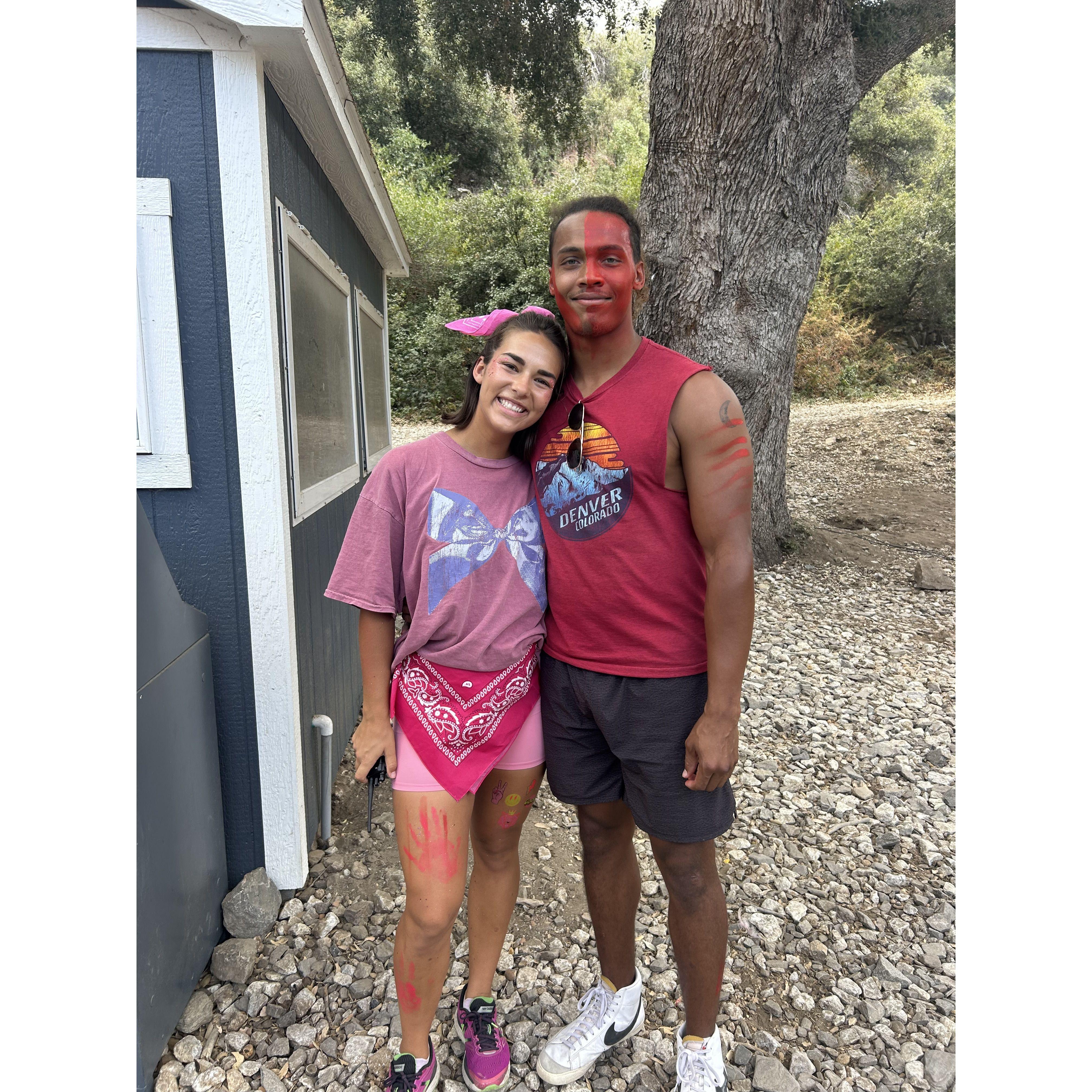 From serving at youth camp together! Can you guess what our team colors were? ;)