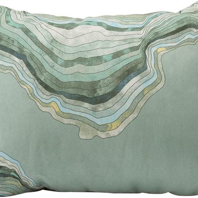 Therm-a-Rest Compressible Cinch Camping and Backpacking Pillow, Regular - 14 x 18 Inch, Sage Topo Wave Print, 1 Count (Pack of 1)