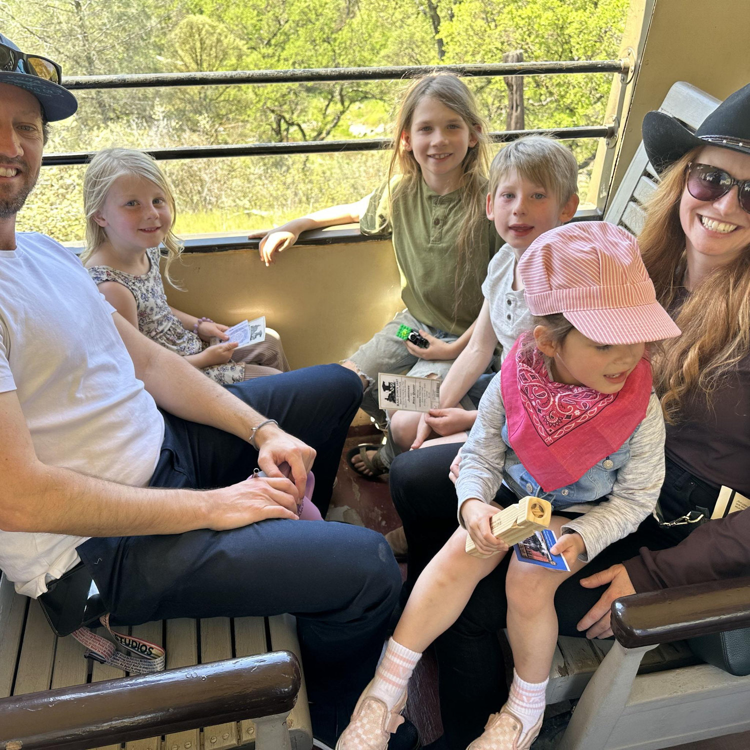 With the kiddos on the train for Koda's birthday!