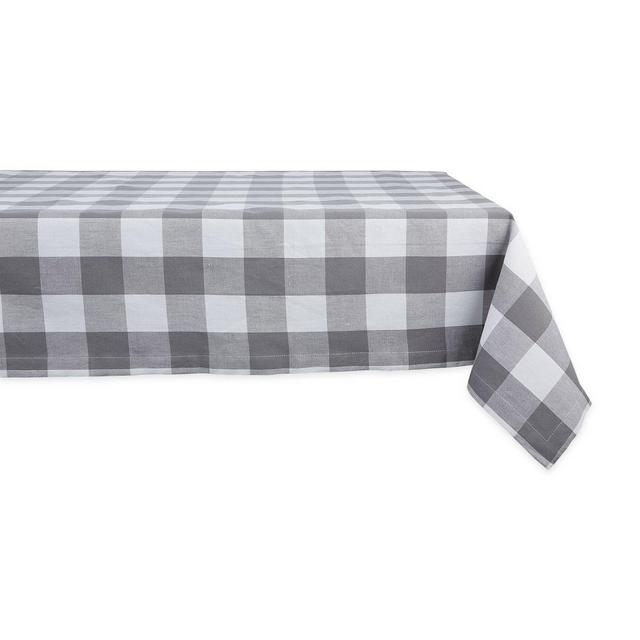 84" x 60" Cotton Buffalo Check Tablecloth Gray - Design Imports
