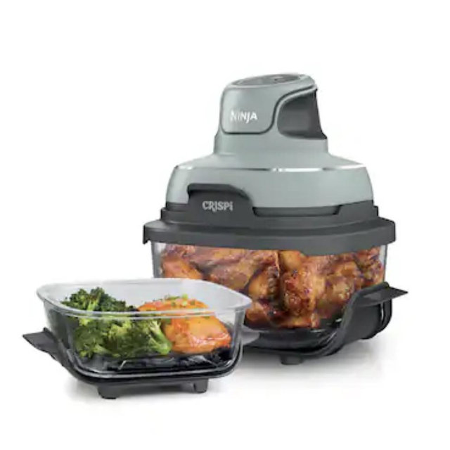 Ninja - Crispi® 4-in-1 Portable Glass Air Fryer Cooking System - Sage Green