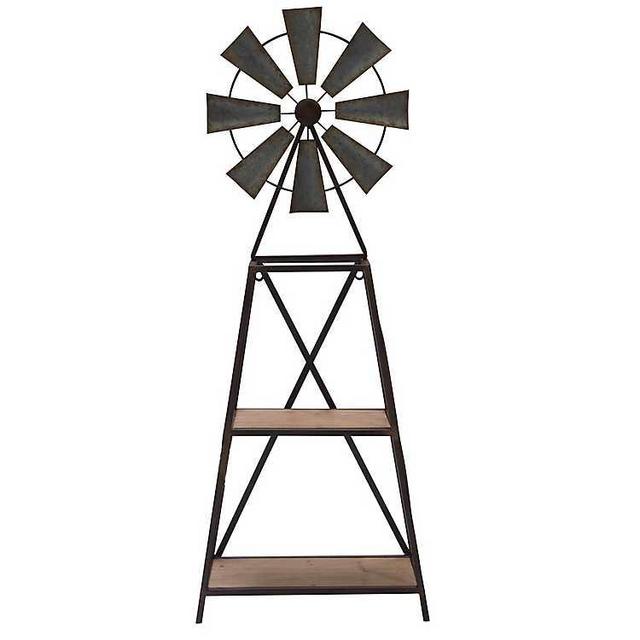 Metal Windmill 2-Tier Shelf