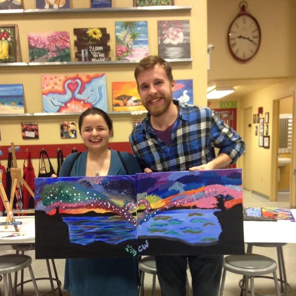 One of our first dates, Painting with a Twist
