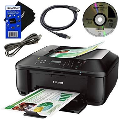 Canon PIXMA Pinter MX532 Wireless All-in-One Inkjet Printer, Copier, Scanner, Fax, Google Cloud Print & AirPrint + USB Printer Cable + HeroFiber Ultra Gentle Cleaning Cloth