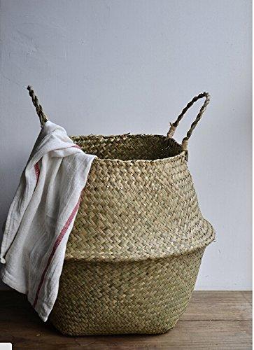 DOKOT Natural Seagrass Belly Basket with Handles