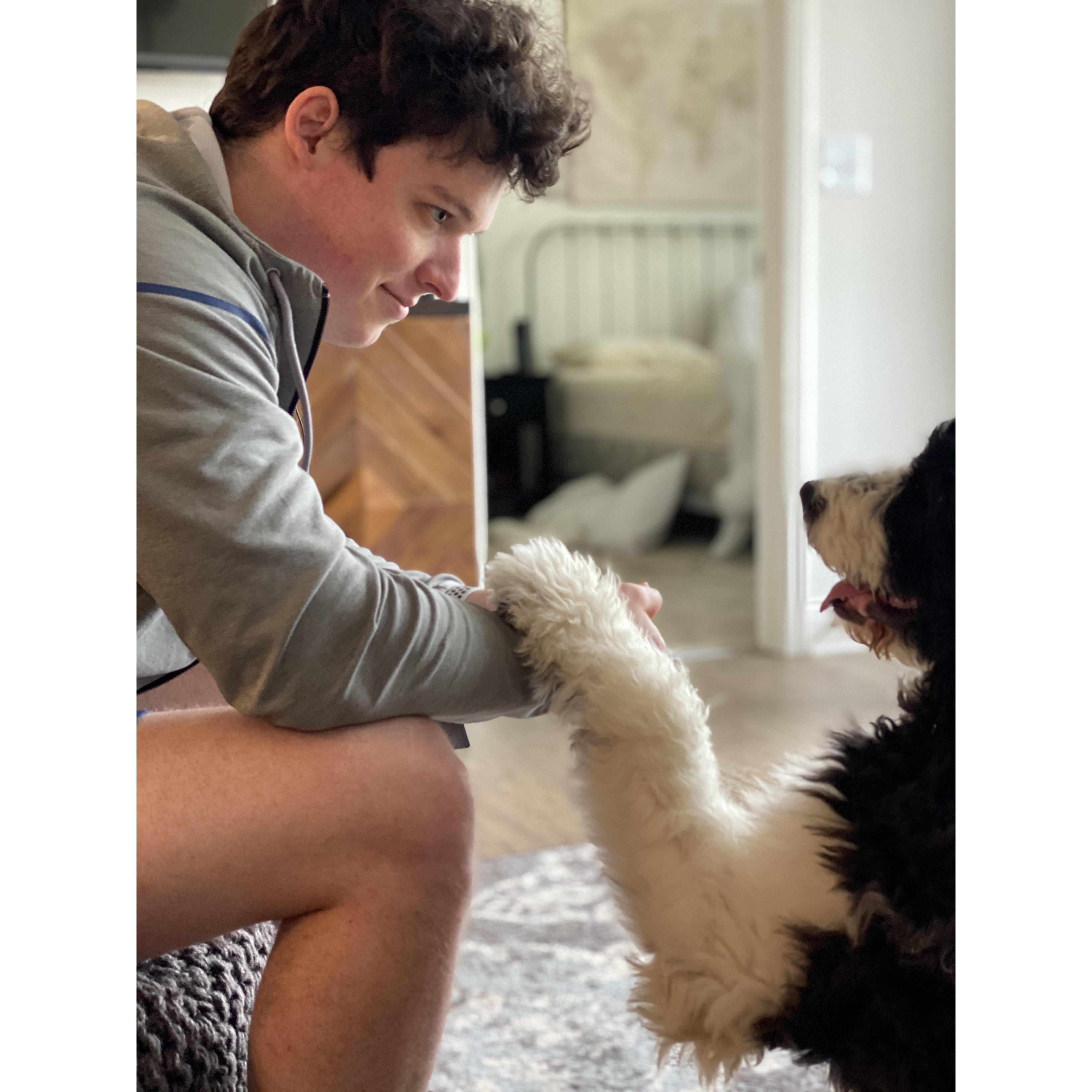 One of my favorite pictures from quarantine... Derek is the best dog dad to Atlas!