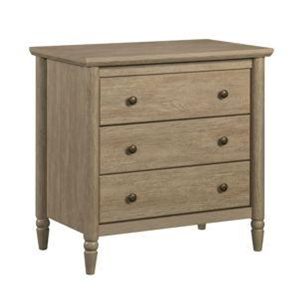 (2 pack) My Texas House Monroe 3 Drawer Nightstand with USB, Brushed Oak Finish