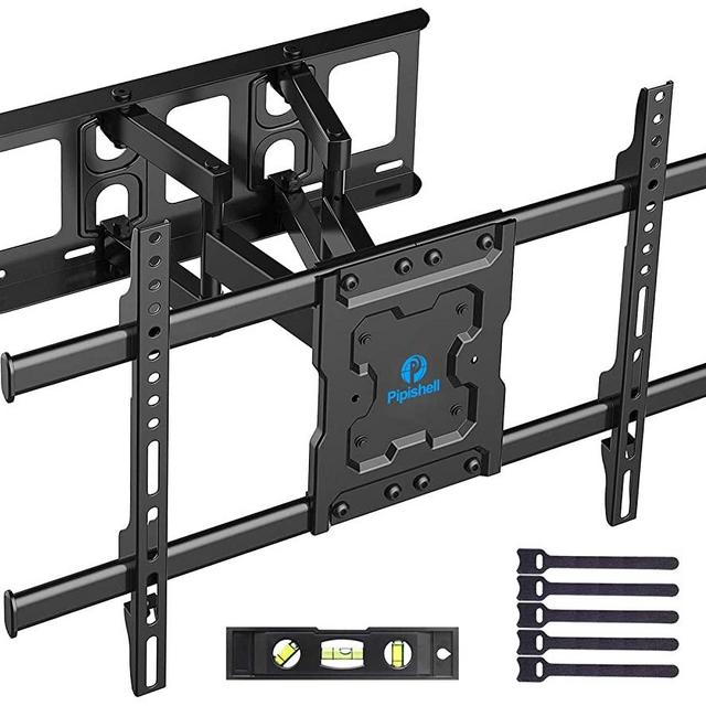 Full Motion TV Wall Mount Bracket Dual Articulating Arms Swivels Tilts Rotation for Most 37-70 Inch LED, LCD, OLED Flat&Curved TVs, Holds up to 132lbs, Max VESA 600x400mm by Pipishell