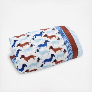 Dachshunds & Hearts Reversible Baby Quilt
