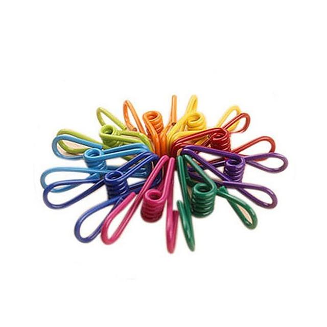 Yansanido Pack of 30 Assorted Colors Utility Clips PVC-Coated 2" Steel Wire Clips Holders Steel Wire Clips for Clothes Line, Bag Sealing, Paper Clips, Kithch Clips (30pcs)(Mixed Colors 30pcs)