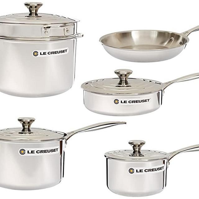 Le Creuset Tri-Ply Stainless Steel Cookware Set, 10 pc.