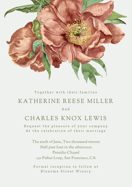Sparrow Bloom | Red | Zola Wedding Invitations