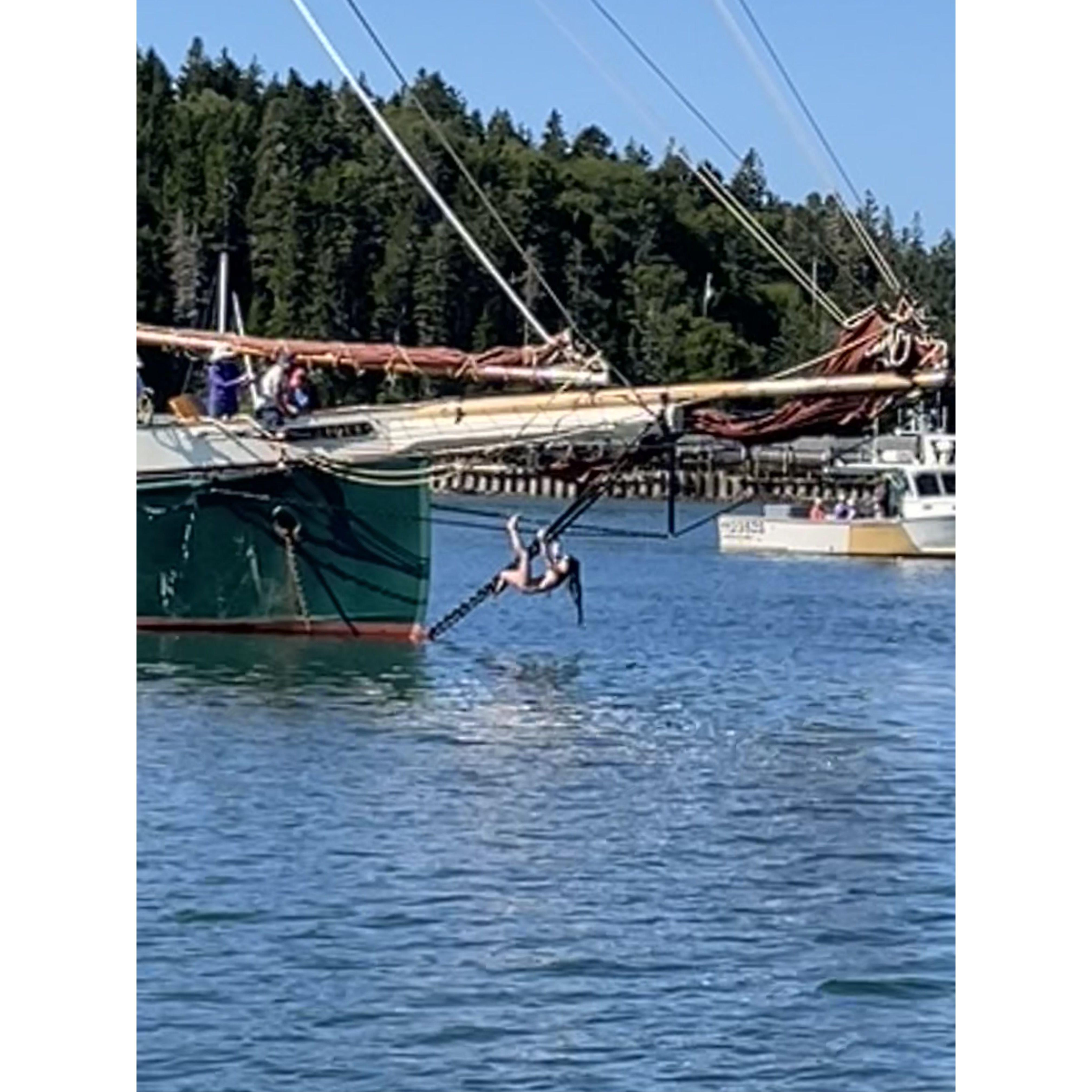 And engaged in occasional acts of piracy*** to support her surfing and biking habits