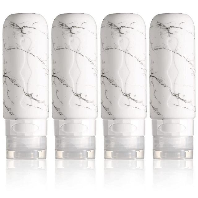 Travel Bottles Set for Toiletries, Gemice TSA Approved Travel Containers Leak Proof Silicone Squeezable Travel Accessories 3oz for Shampoo Conditioner Lotion Body Wash (4 Pack)