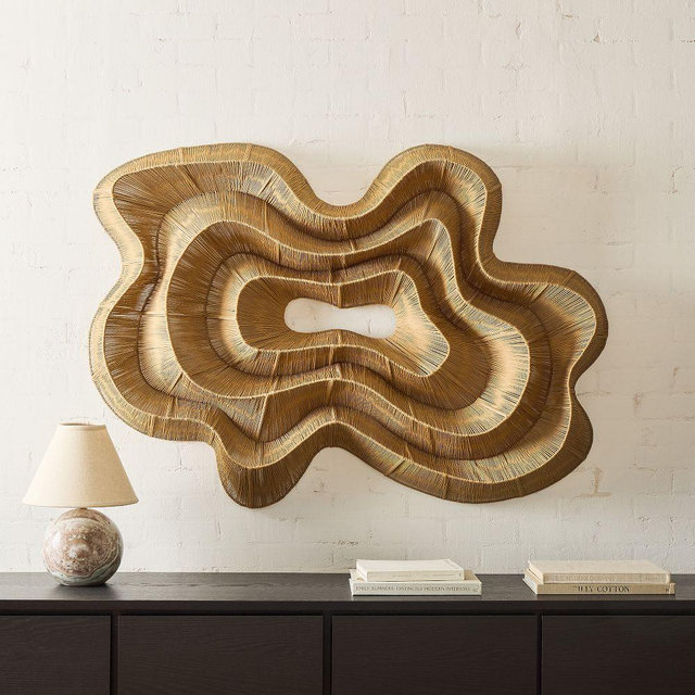 Geode Fiber Wall Art, Cotton, Brown, 55"x38"