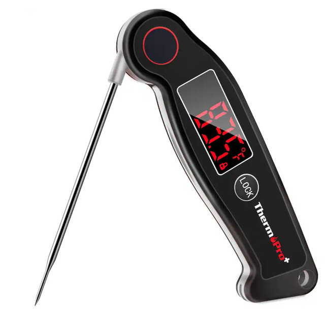 ThermoPro - TP19W Waterproof Meat Thermometer with Ambidexterous Rotating Display and Calibration Mode - Black