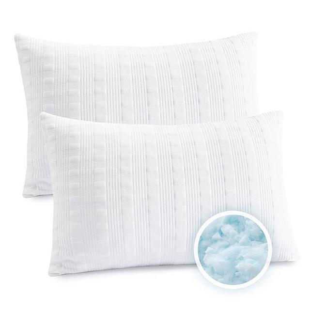 Cooling Pillows for Sleeping King Size Set of 2,Shredded Memory Foam Bed Pillow with Pillow Case-Double Sided Material,Adjustable Loft King Pillow for Side & Back Sleeper-Medium Firm