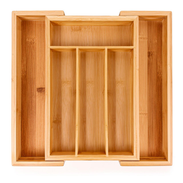 BergHOFF CooknCo 6-Slot Bamboo Expanding Flatware Organizer