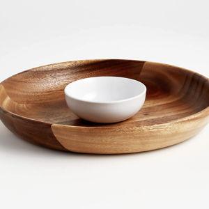 Tondo Acacia Chip and Dip