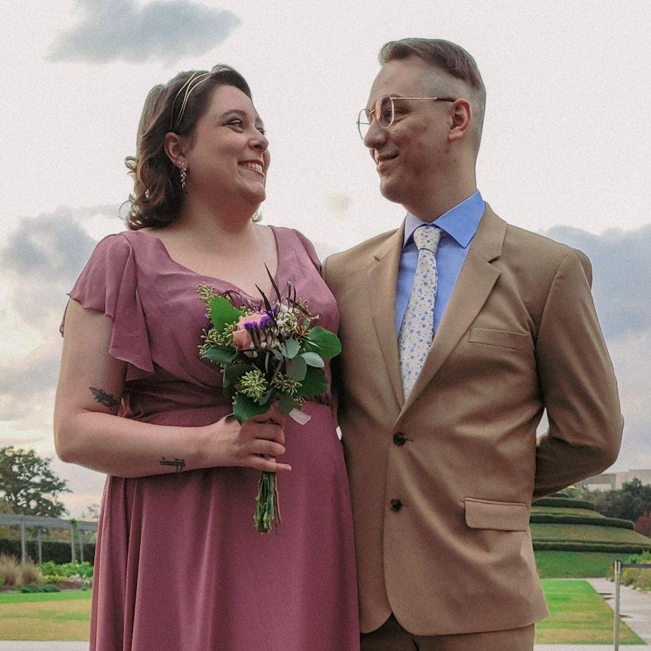 At our friends' wedding at the Centennial Gardens in Houston.