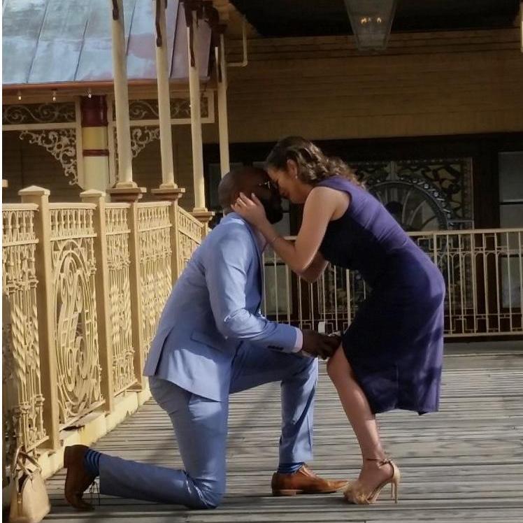Engagement moment on Church Street bridge