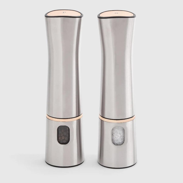 Stainless Steel Electric Salt & Pepper Mill Set - Set of 2