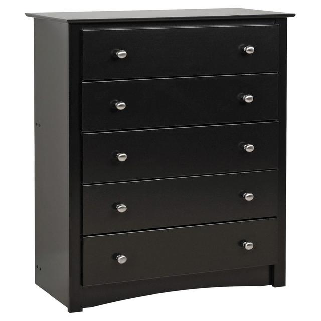 5 Drawer Dresser Black - Prepac