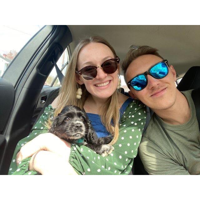 First photo with our Stella after adopting her! 2023