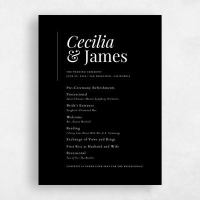 Black Wedding Program - Brunswick