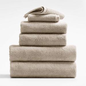 Organic Turkish Cotton Ivory Bath Towels, Set of 6