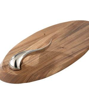 Nambé Swoop Cheese Board with Knife