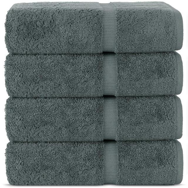 Chakir Turkish Linens | Hotel & Spa Quality 100% Cotton Premium Turkish Towels | Soft & Absorbent (4-Piece Bath Towels, Dark Gray)