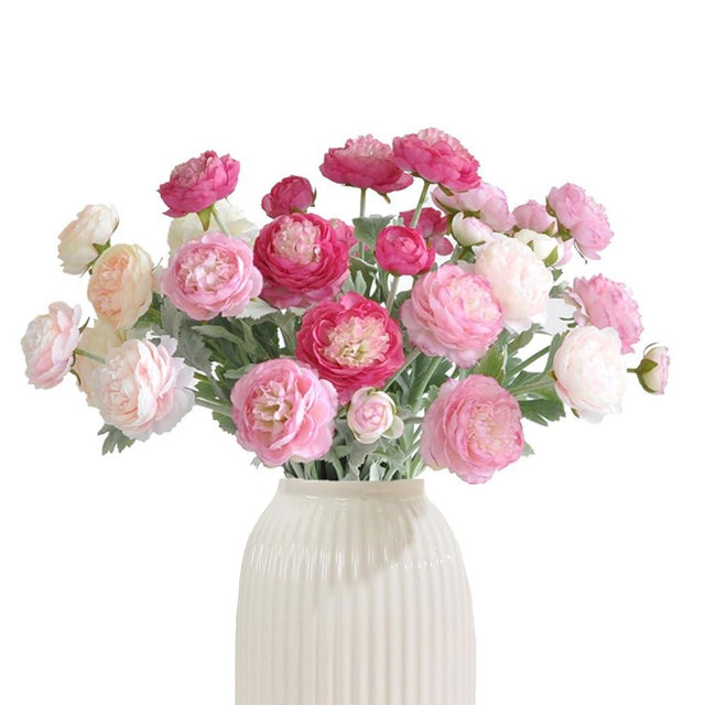 Molilito Artificial Flowers Silk Peony Pink Flowers Combo Rose Red Silk Flowers Bouquet 10Pcs 30Heads Fake Peonies for Faux Floral Arrangements Home Table Kitchen Wedding Party Farmhouse Decor