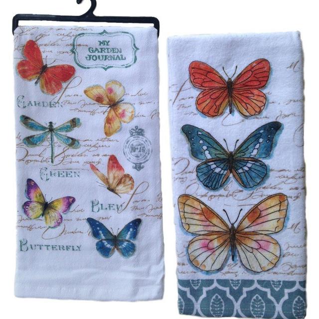 Kay Dee Kitchen Towel Set - A Butterfly Lovers Terry Towel & Flour Sack Towel