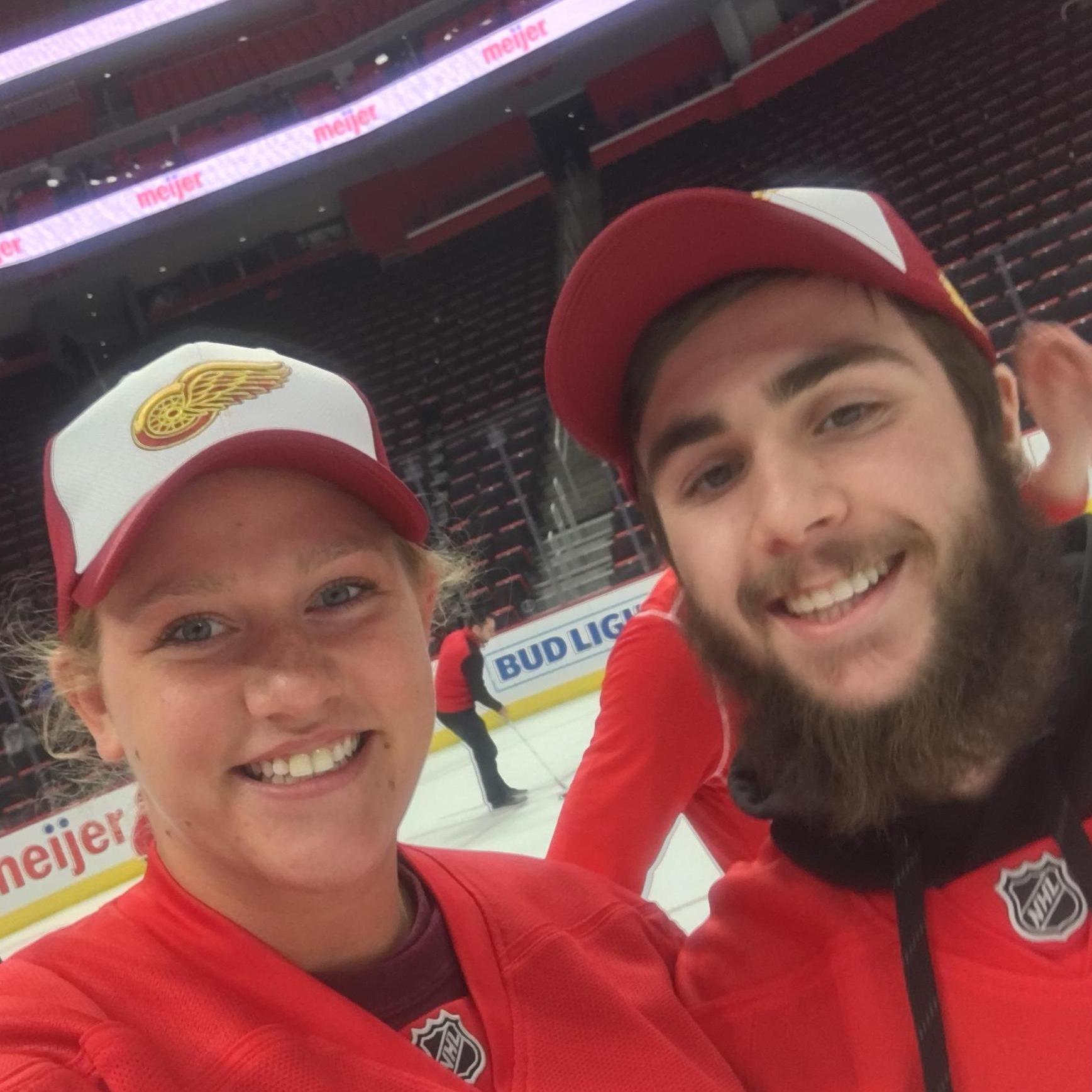 CMU Alumni night at Little Caesars Arena on the ice